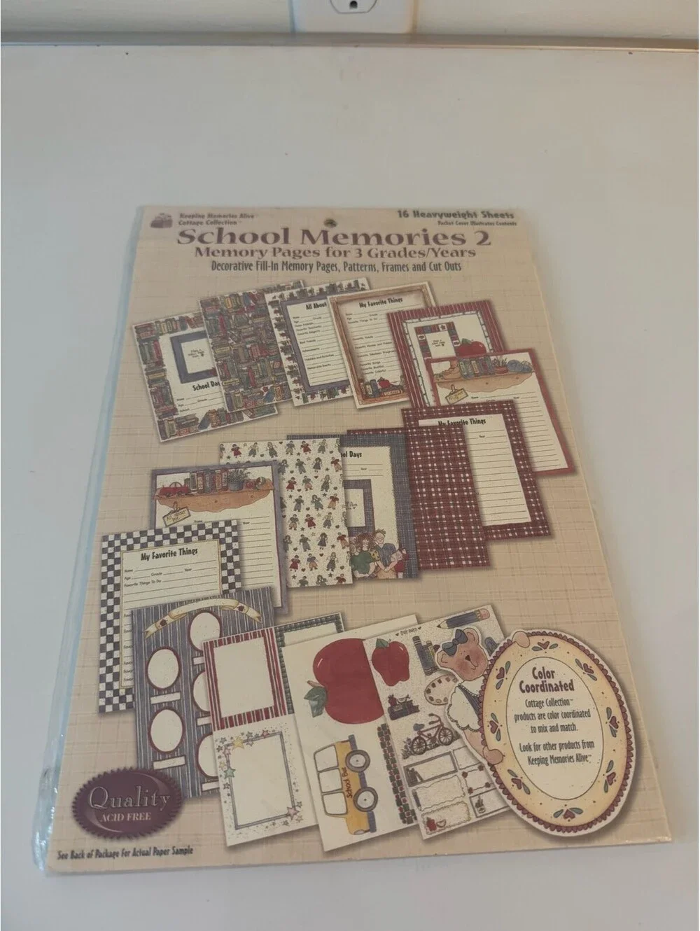 NOS Vintage School Memories Paper Kit Cottage Collection Keeping Memories Alive